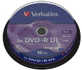 DVD+R dual layer medij Verbatim 8,5 GB 8 x 10 na osi