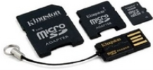 Micro Secure Digital (microSD) kartica Kingston 16GB + adapter 3v1 + čitalec