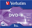 VERBATIM DVD+R 4,7GB, 16x, 10mm, single