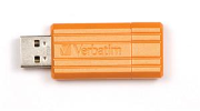 VERBATIM USB KLJUČ PIN STRIPE, ORANŽEN, 4GB, 10MB/4MB