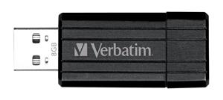 VERBATIM USB KLJUČ PIN STRIPE, ČRN, 8GB, 10MB/4MB