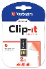 VERBATIM USB ključ CLIP IT, 2GB, ČRN, 10MB/3MB